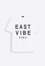 3D embroidered T-shirt on plain background, back view – East Vibe